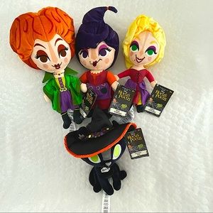 💜❗️LAST SET❗️Disney Hocus Pocus Sanderson Sisters & Binx FULL SET Plushies